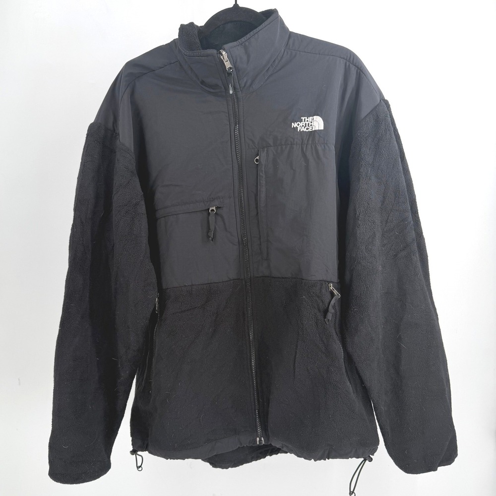 The North Face Denali Fleece Jacket Mens XL Black Polartec Full Zip Overlay